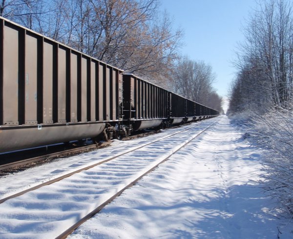 Train through snow